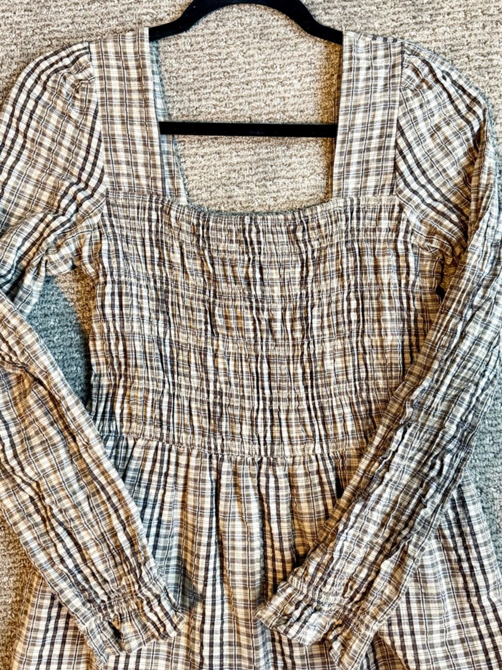 Cream the Brand - Plaid Tiered Women's Dress in Neutrals - Picture 5 of 5